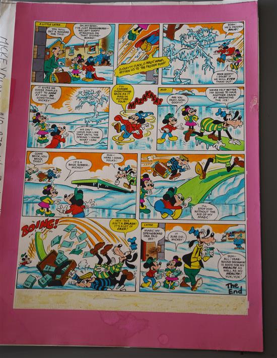 Original Artwork for Mickeys Magic for Mickey Mouse comic, number 270, week ending 17th January, 1981, pages 31-32, 11.75 x 9in. and